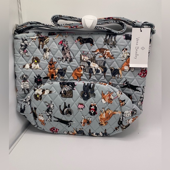 “Vera Bradley” Bucket Crossbody Bag in Cotton- (NWT) “Dog Show”Pattern - Picture 12 of 13